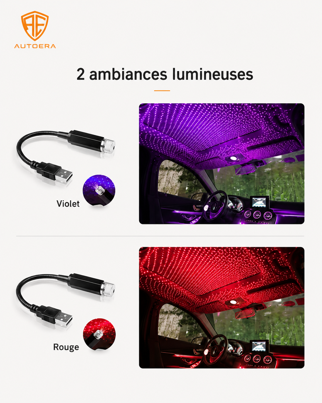 Mini lampe LED pour toit de voiture