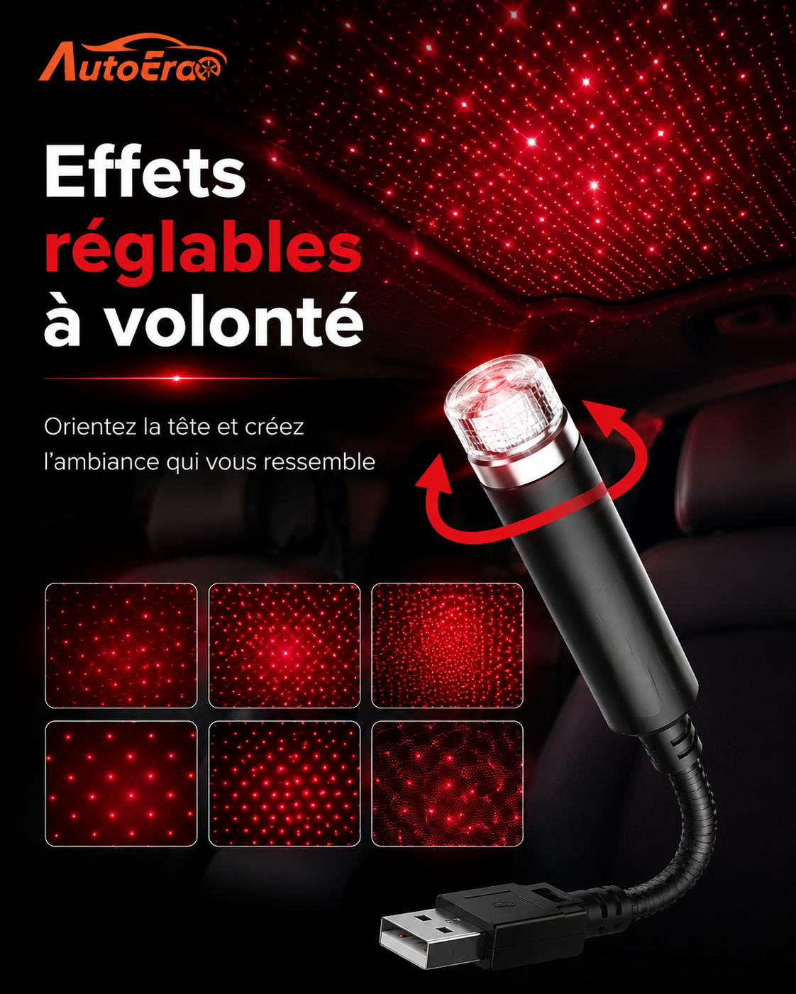 Mini lampe LED pour toit de voiture
